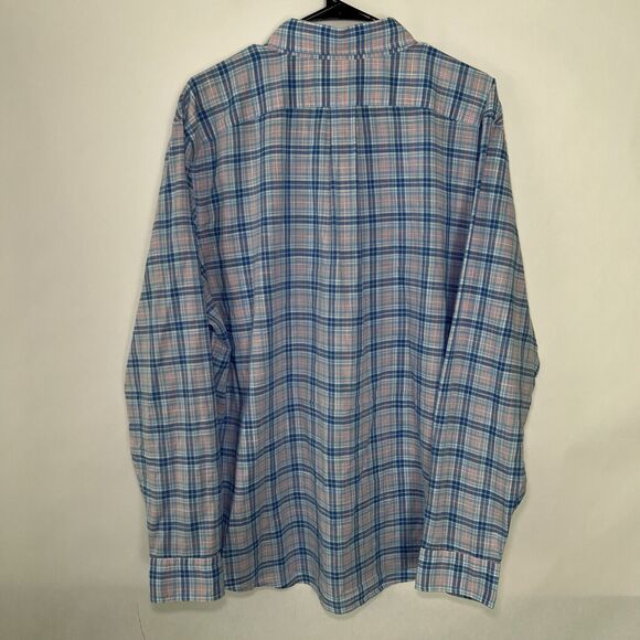 Vineyard Vines Button Down Slim Fit Tucker Shirt Mens Size XL Blue Pink Plaid - Picture 6 of 8